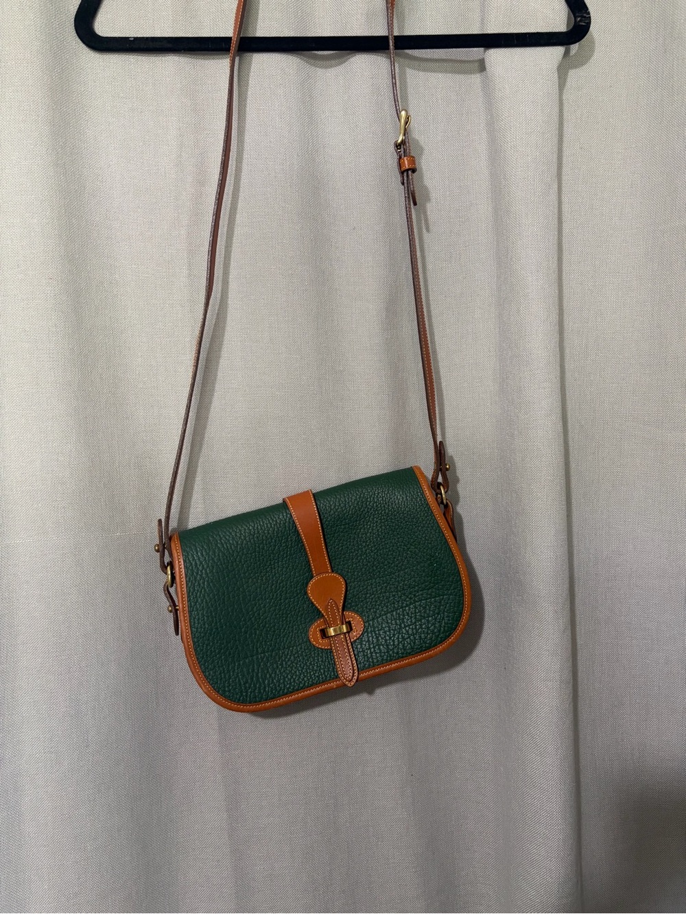 Dooney & Bourke Forest Green and Tan Leather Crossbody - Picture 7 of 7